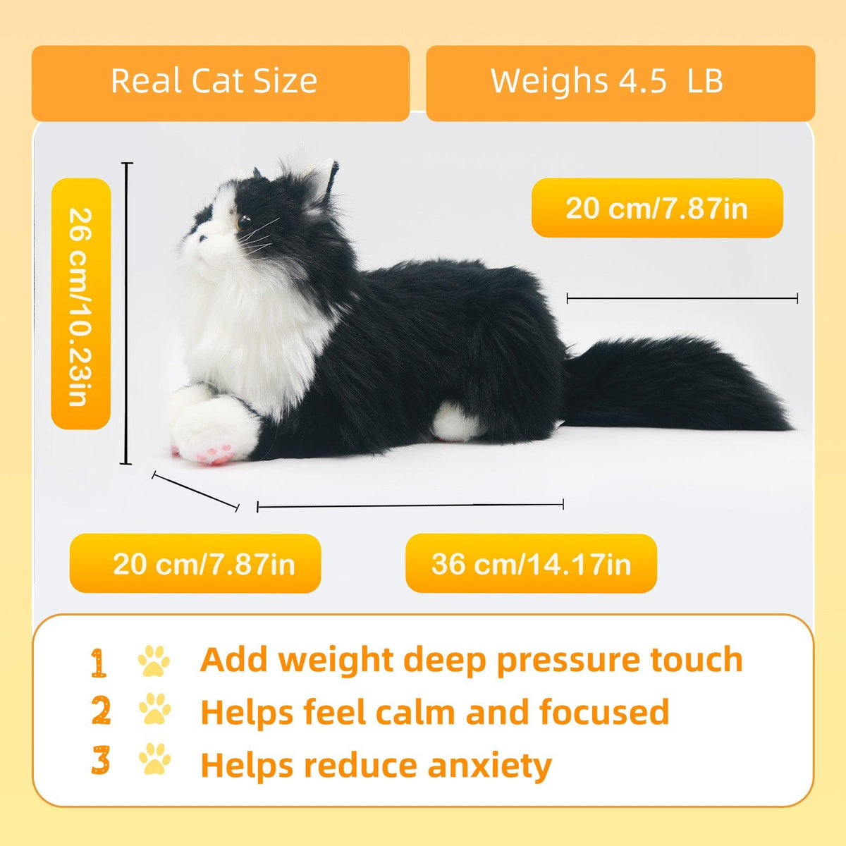 Adopt Sterling the Tuxedo Weighted Plush – Realistic Companion Cat for Adults