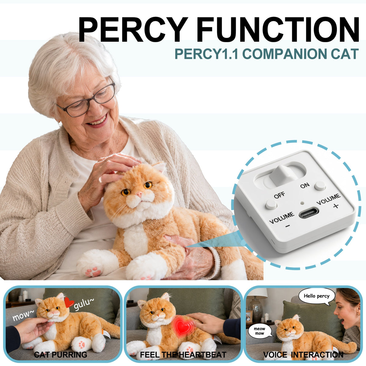 Adopt Percy the Robot Cat – Interactive Emotional Support Pet