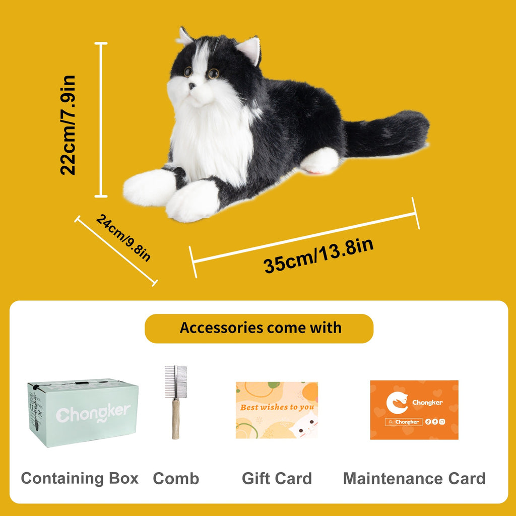 Adopt Sterling the Tuxedo Weighted Plush – Realistic Companion Cat for Adults