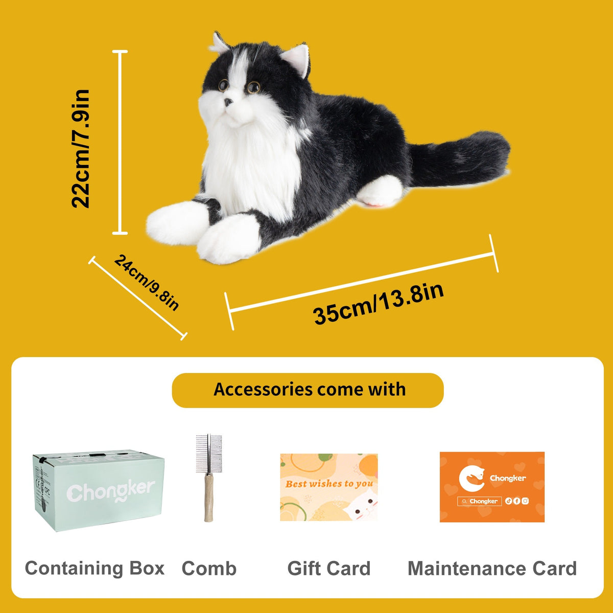 Adopt Sterling the Tuxedo Weighted Plush – Realistic Companion Cat for Adults